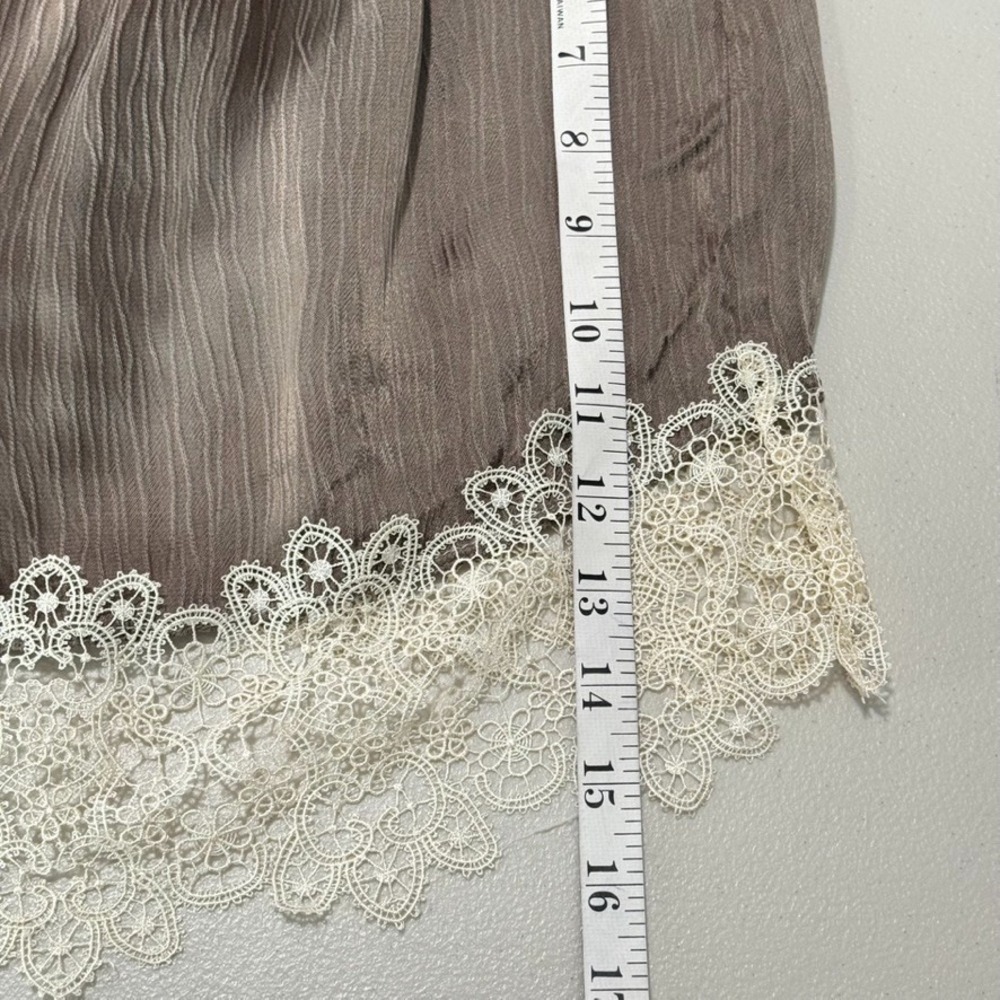 Zara Woman Cupro Lace Cami Top S Taupe Ivory Babydoll Y2K Lingerie Boho - Picture 10 of 10